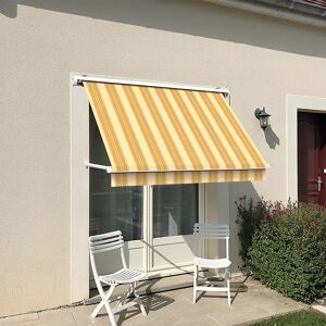 COTE STORE Store à projection avec coffre 160 x 70 cm de fenêtre - Jaune rayé - Publicité