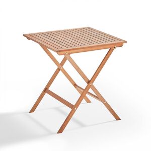 OVIALA Table bistrot pliante carrée en bois d'eucalyptus - Publicité