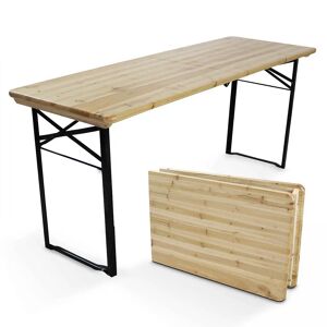 OVIALA Table de brasserie pliante en bois 180 cm - Publicité