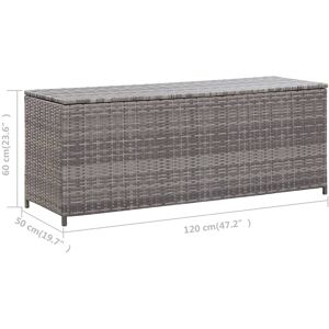 vidaXL Boîte de rangement de jardin gris 120x50x60 cm résine tressée - Publicité