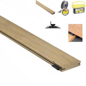 DECKIBOIS Kit de 40m² en bois exotique itauba Longueur 1550mm avec clips HardWood, Lambourde, cale de ventilation, plot pvc et Bande bitumineuse - Publicité