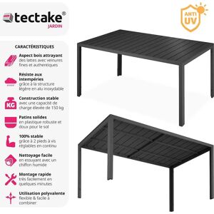 tectake Table de jardin BIANCA 150 x 90 cm pieds réglables en hauteur - Publicité