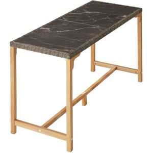 tectake Table de bar en rotin Lovas 161 x 64,5 x 99,5 cm - Publicité