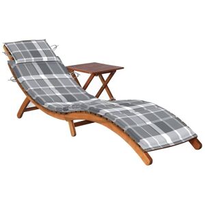 HELLOSHOP26 Transat chaise longue bain de soleil lit de jardin terrasse meuble d'extérieur avec table et coussin bois d'acacia 02_0012620 - Publicité