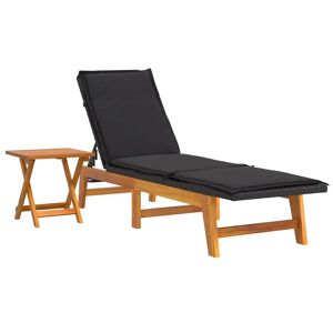 HELLOSHOP26 Transat chaise longue bain de soleil lit de jardin terrasse meuble d'extérieur avec table résine tressée et bois massif d'acacia 02_0012691 - Publicité