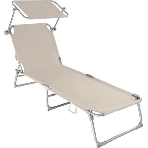 HELLOSHOP26 Transat bain de soleil meuble jardin acier beige 2208098 - Publicité