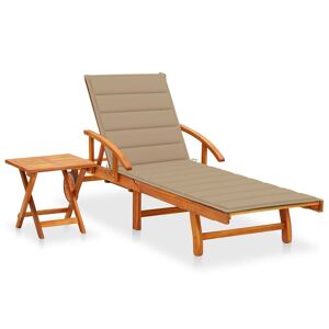 HELLOSHOP26 Transat chaise longue bain de soleil lit de jardin terrasse meuble d'extérieur avec table et coussin bois d'acacia 02_0012618 - Publicité