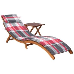 HELLOSHOP26 Transat chaise longue bain de soleil lit de jardin terrasse meuble d'extérieur avec table et coussin bois d'acacia 02_0012634 - Publicité