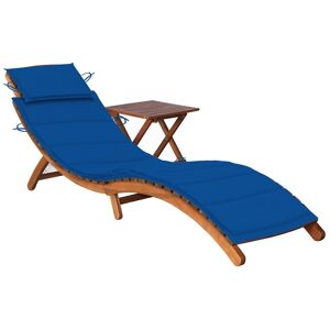 HELLOSHOP26 Transat chaise longue bain de soleil lit de jardin terrasse meuble d'extérieur avec table et coussin bois d'acacia 02_0012611 - Publicité