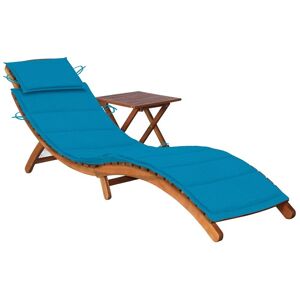 HELLOSHOP26 Transat chaise longue bain de soleil lit de jardin terrasse meuble d'extérieur avec table et coussin bois d'acacia 02_0012617 - Publicité