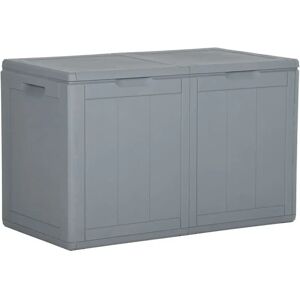 vidaXL Boîte de rangement de jardin 180 L Gris PP Rotin - Publicité