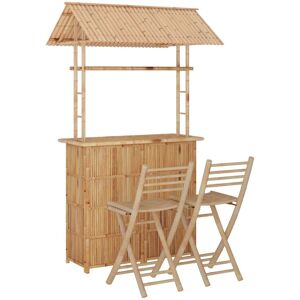 vidaXL Mobilier de bar 3 pcs Bambou - Publicité