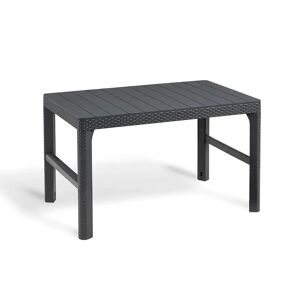 ALLIBERT Table de jardin lyon imitation rotin tressé graphite h,40-66cm - Publicité