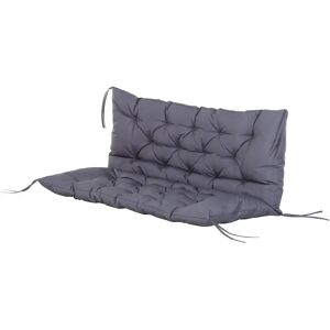 OUTSUNNY Coussin matelas assise dossier pour banc de jardin balancelle canapé 2 places grand confort 120 x 110 x 12 cm gris - Publicité