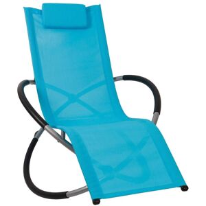 Bc-elec - HMBL-04-BLUE Chaise longue bleu, relax de jardin, chaise de jardin, rocking chair, resistant aux intemperies, max 180kg