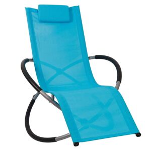 Bc-elec - HMBL-04-BLUE Chaise longue bleu, relax de jardin, chaise de jardin, rocking chair, résistant aux intempéries, max 180kg - Publicité
