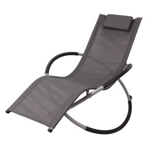 Bc-elec - HMBL-04-GREY Chaise longue grise, relax de jardin, chaise de jardin, rocking chair, resistant aux intemperies, max 180kg