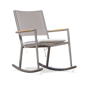 DCB Garden - Chaise à bascule de jardin honfleur en textilène et aluminium anthracite - 61x95x92 cm Anthracite - Publicité