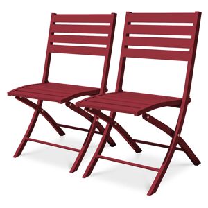 City Garden - 2 Chaises de jardin pliantes marius en aluminium rouges - 46x41xH.82 cm Rouge - Publicité