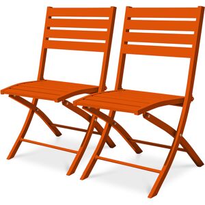 City Garden - 2 Chaises de jardin pliantes Marius orange - 46x41x82 cm Orange - Publicité