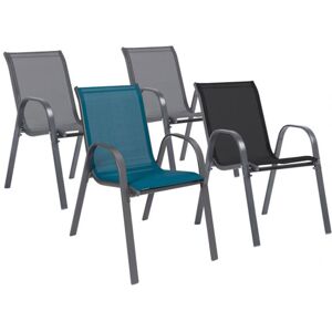 Pratik Garden - 4 Chaises de jardin multicolores -51.5x68x84 cm Multicolore - Publicité