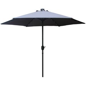 Kocoon Paris - Parasol droit rond LED Fiero gris - 266x266x236 cm Gris - Publicité