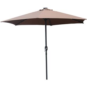 Kocoon Paris - Parasol droit rond LED Fiero chocolat - 266x266x236 cm Chocolat - Publicité