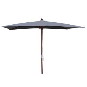 Kocoon - Parasol en bois rectangulaire Pizzi grise - 297x191x260 cm Gris - Publicité