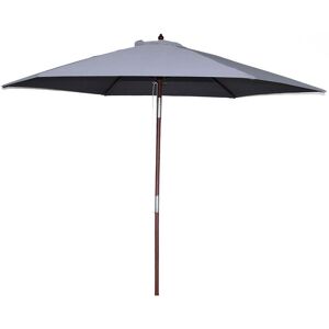 Kocoon Paris - Parasol en bois inclinable rond Matero gris - 300x300x245 cm Gris - Publicité