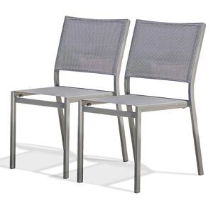DCB Garden - 2 chaises de jardin stockholm-ch empilables gris anthracite - 48x59x84 cm Gris anthracite - Publicité
