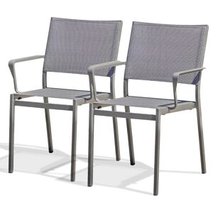 DCB Garden - 2 fauteuils de jardin stockholm-ft empilables gris anthracite - 56x59x84 cm Gris anthracite - Publicité