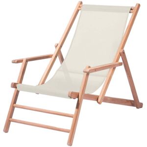 Jan Kurtz - Maxx Deckchair bois de teck, revêtement en tissu polyacrylique naturel