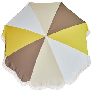 Jan Kurtz - Retro Parasol Ø 200 cm, blanc / taupe / nature / jaune