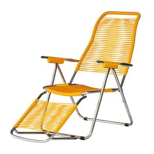 Jan Kurtz (Fiam) Fiam - Chaise longue Spaghetti , structure aluminium / toile jaune