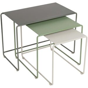 Fermob - Oulala Set de tables d'ensemble, romarin / cactus / gris argile