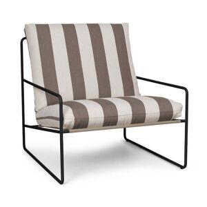 ferm LIVING - Desert Stripe Fauteuil d'exterieur, noir / chocolat