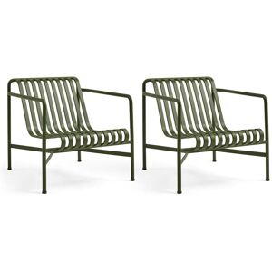 HAY - Palissade Lounge Chair Low , olive (set de 2)