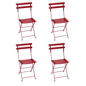 Fermob - Bistro Chaise pliante en metal, rouge coquelicot (lot de 4)