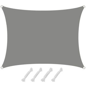 Amanka 1,5 x 2m Voile d'Ombrage Etanche - Toile Ombrage Rectangulaire - Voile Rectangle - grau - Publicité