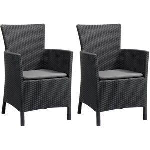 Chaises de salle à manger de jardin 2 pcs Iowa Graphite - Allibert - Publicité