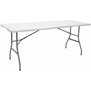 Table de Jardin Pliante 180 x 70 cm 6 Personnes - Table à Manger Blanche - weiss - Amanka - Publicité