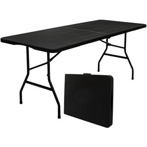 AMANKA Table de Jardin Pliante 180 x 74 cm - 6 Personnes - Table à Manger Noire - schwarz - Publicité