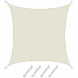 Amanka - Voile d'ombrage 3x3m en polyester hydrofuge protection du soleil UPF50+ toile carrée ombre jardin Beige - beige - Publicité