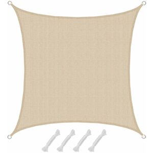 Amanka - Voile d'ombrage en pe-hd toile carrée de jardin 3x3m pour faire ombre couverture respirant perméable Crème - beige - Publicité