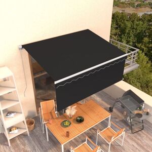 VIDAXL Auvent manuel rétractable avec store 3x2,5 m Anthracite - Publicité