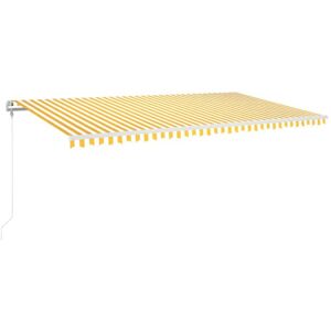 Design In - Auvent Marquise rétractable automatique, Store Banne pour Jardin Balcon Terrasse, 600x350 cm Jaune et blanc OIB8845E - Publicité