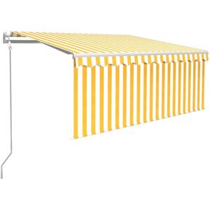 Auvent rétractable automatique avec store 3x2,5m Jaune et blanc Vidaxl Yellow and white - Publicité