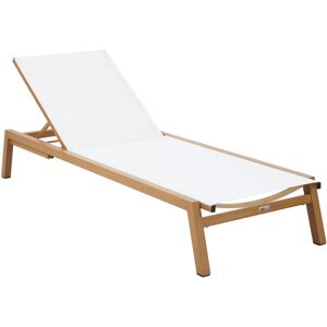 AXI Logan Bain de Soleil en aspect bois / crème Transat Jardin avec structure en aluminium réglable en 5 positions Chaise longue pour l'extérieur / le - Publicité