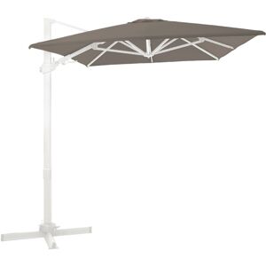 Milad Premium Parasol Déporté Blanc/Taupe - Parasol Déporté Rectangulaire 200x300cm - Parasol Pied Déporté, structure aluminium - Rotation 360