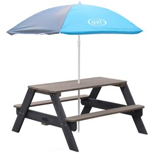 Nick table Pique Nique avec Parasol anthracite / gris Table de Jeu Enfant pour le jardin - Gris - AXI - Publicité